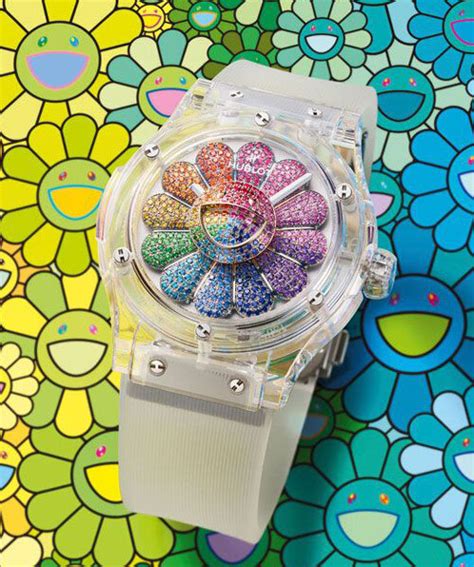 takashi murakami brings whirlwind of glittering color to hublot 